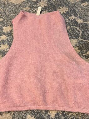 Free People Intimately Fluff It Up Cashmere Crop Tank Pink 100% Cashmere Size S